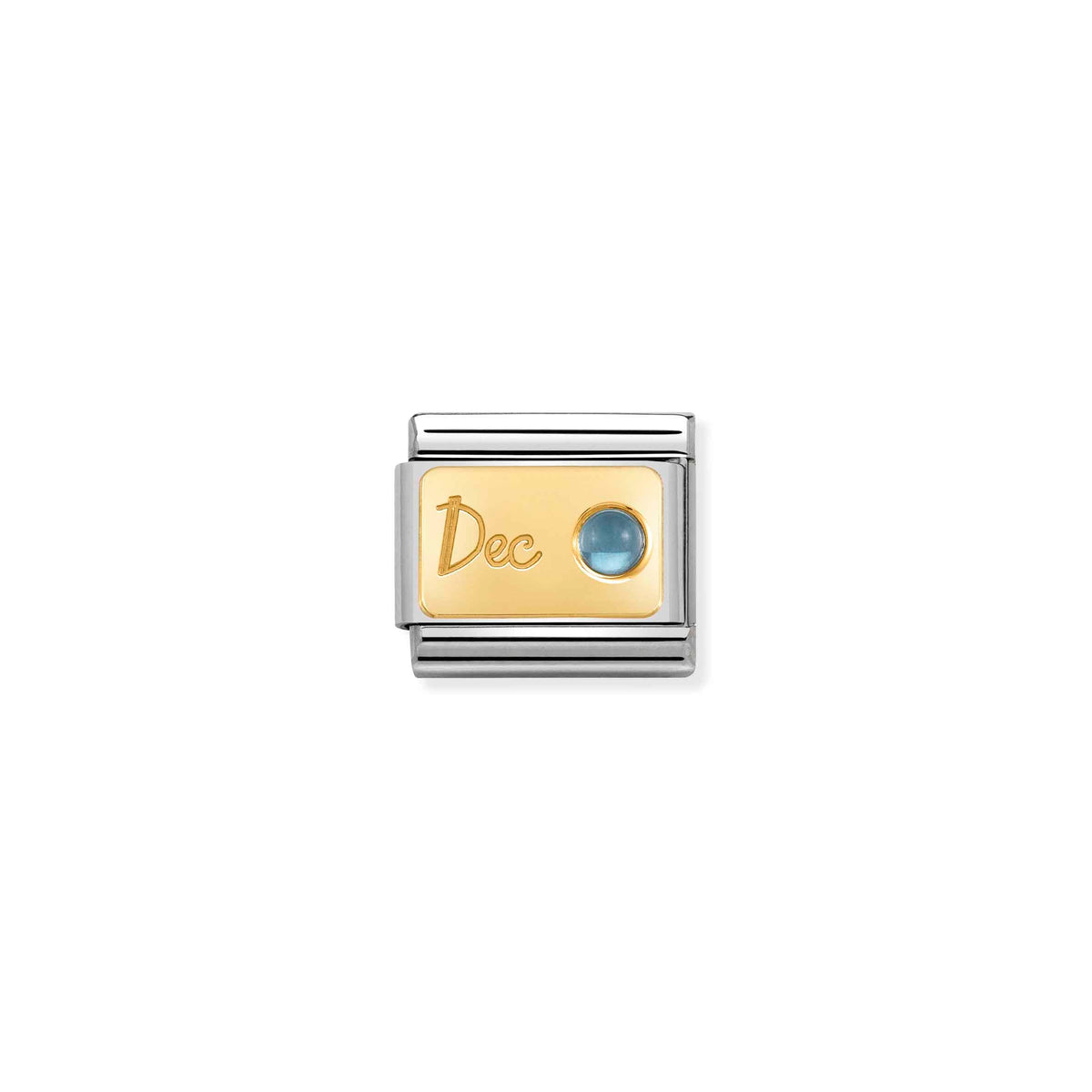 NOMINATION Composable Classic Link 030519/12 December Light Blue Topaz in 18ct Gold