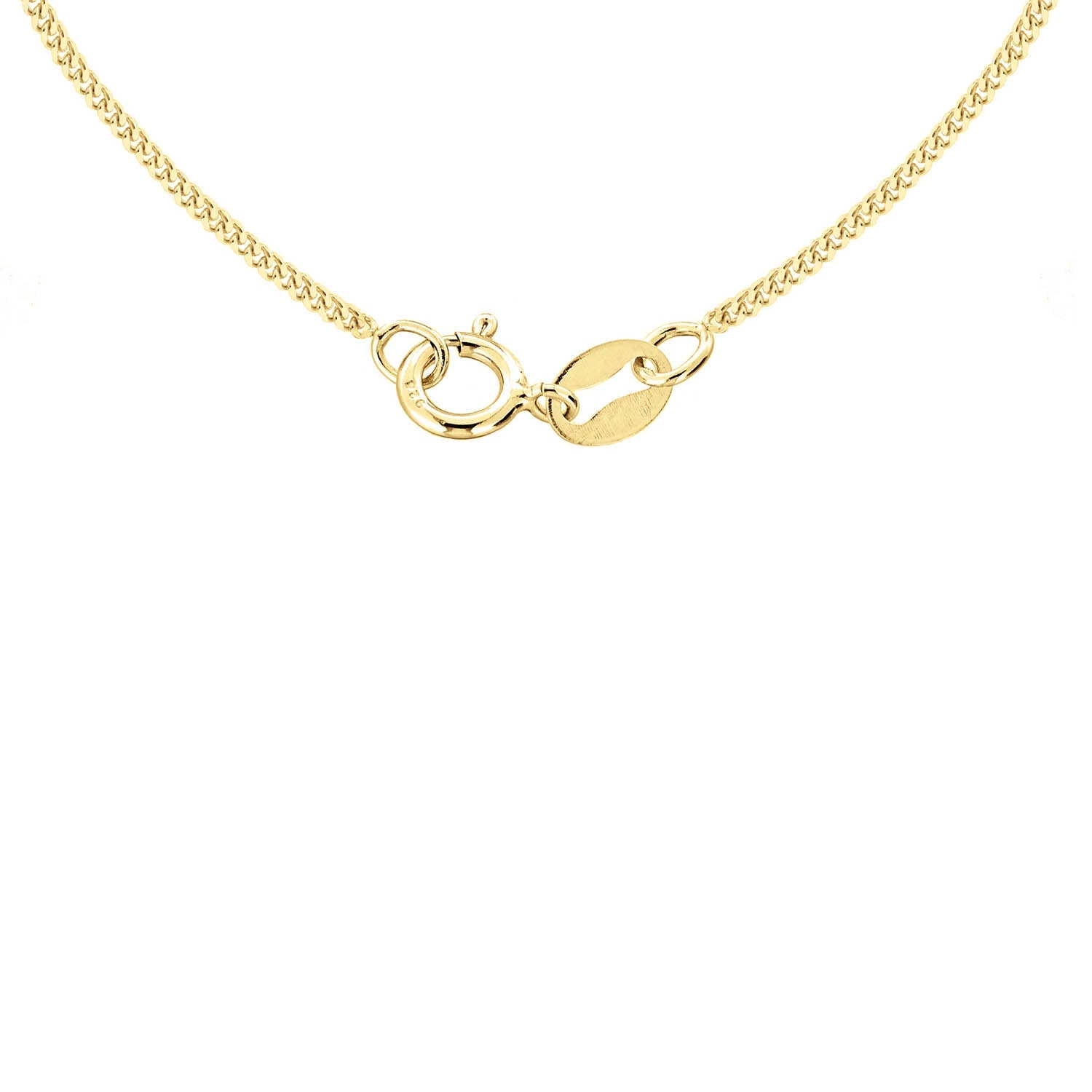9ct Yellow Gold 30 Diamond Cut Adjustable Curb Chain 41cm-46cm