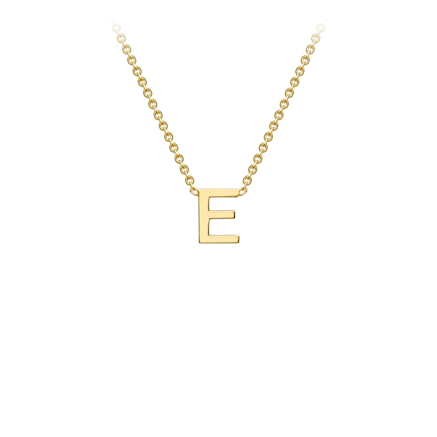 9ct Yellow Gold 'E' Initial Adjustable Letter Necklace 38/43cm