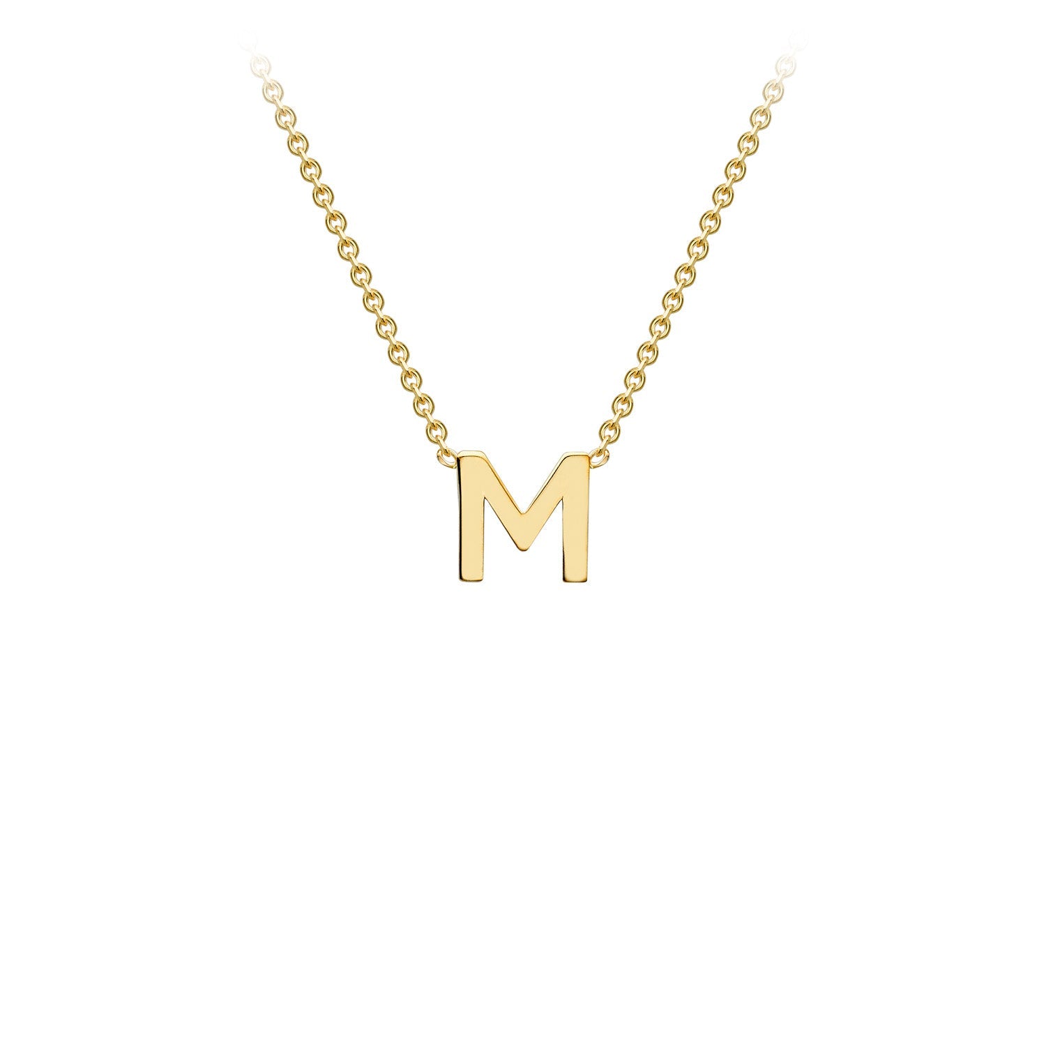 9ct Yellow Gold 'M' Initial Adjustable Letter Necklace 38/43cm
