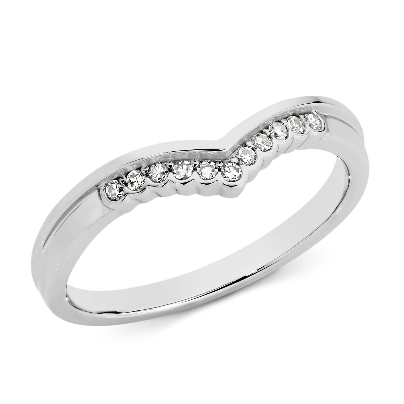 V shaped diamond wedding ring