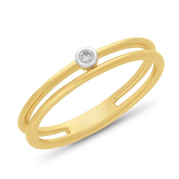 Petite diamond fine gold ring