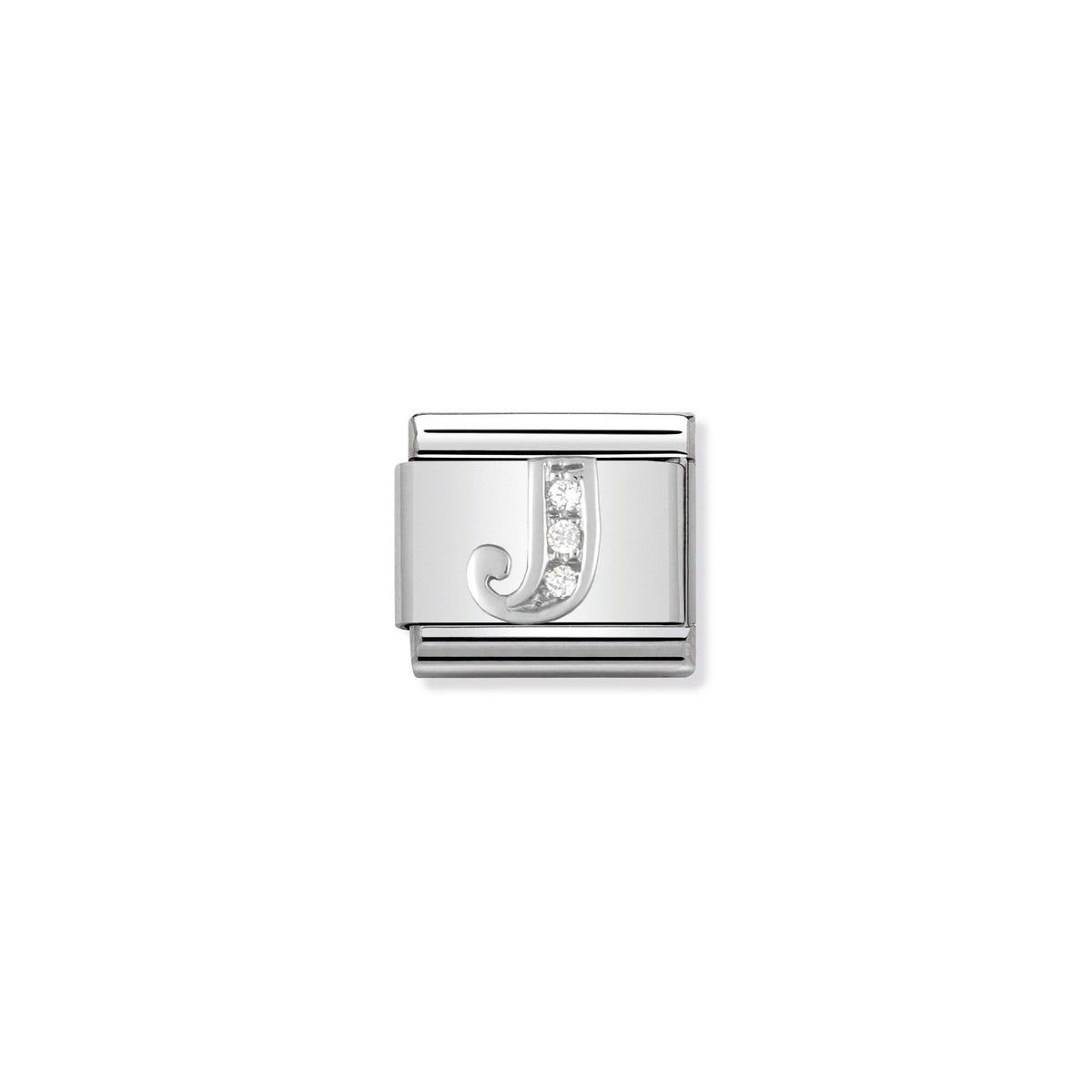 NOMINATION Composable Classic Link 330301/10 Letter J with Cubic Zirconia in 925 Silver