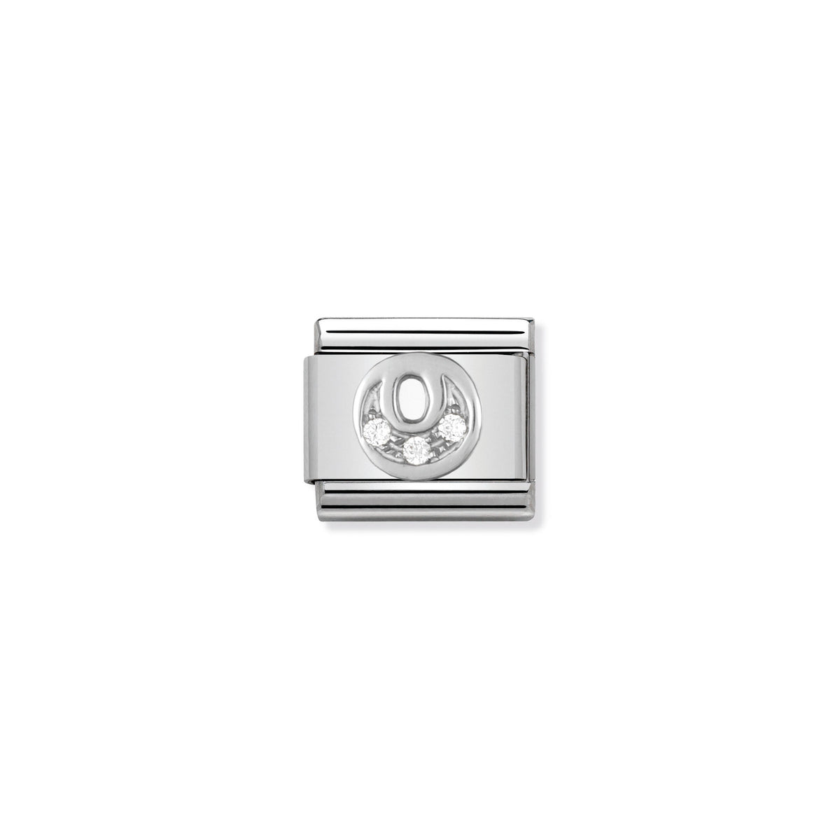 NOMINATION Composable Classic Link 330301/15 Letter O with Cubic Zirconia in 925 Silver