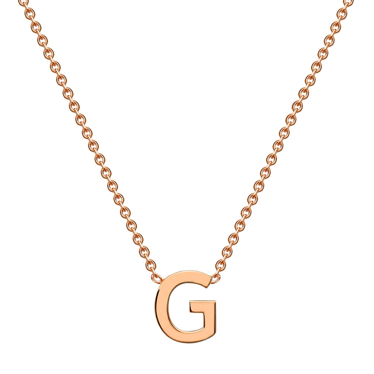 9ct Rose Gold 'G' Initial Adjustable Letter Necklace 38/43cm