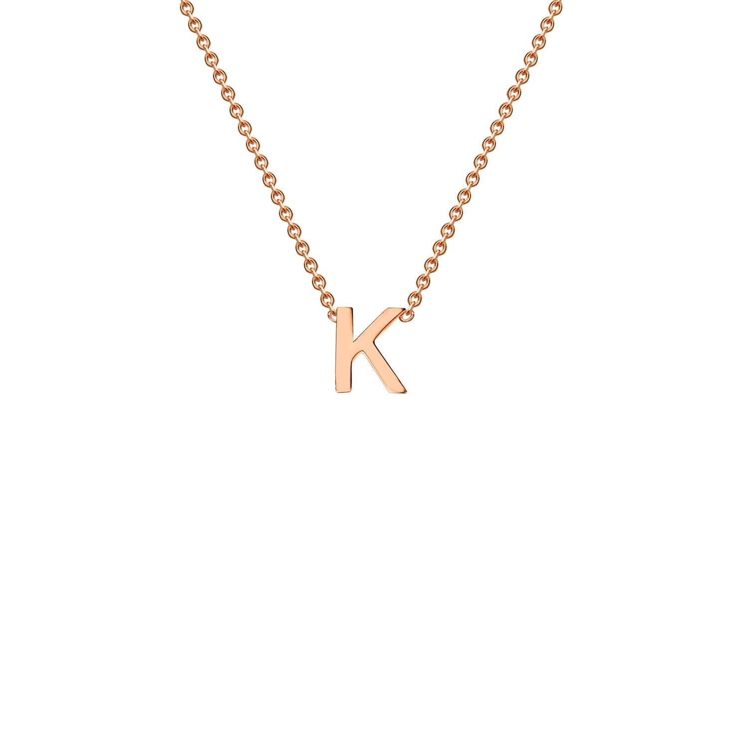 9ct Rose Gold 'K' Initial Adjustable Letter Necklace 38/43cm