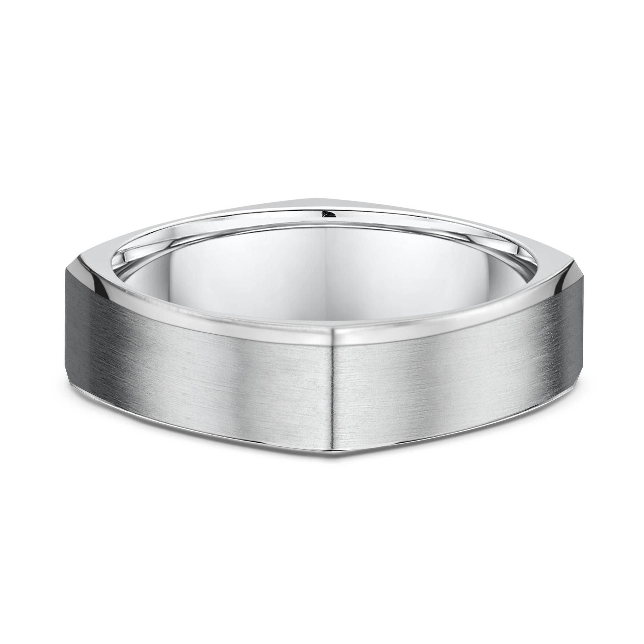 Flat top mens wedding ring