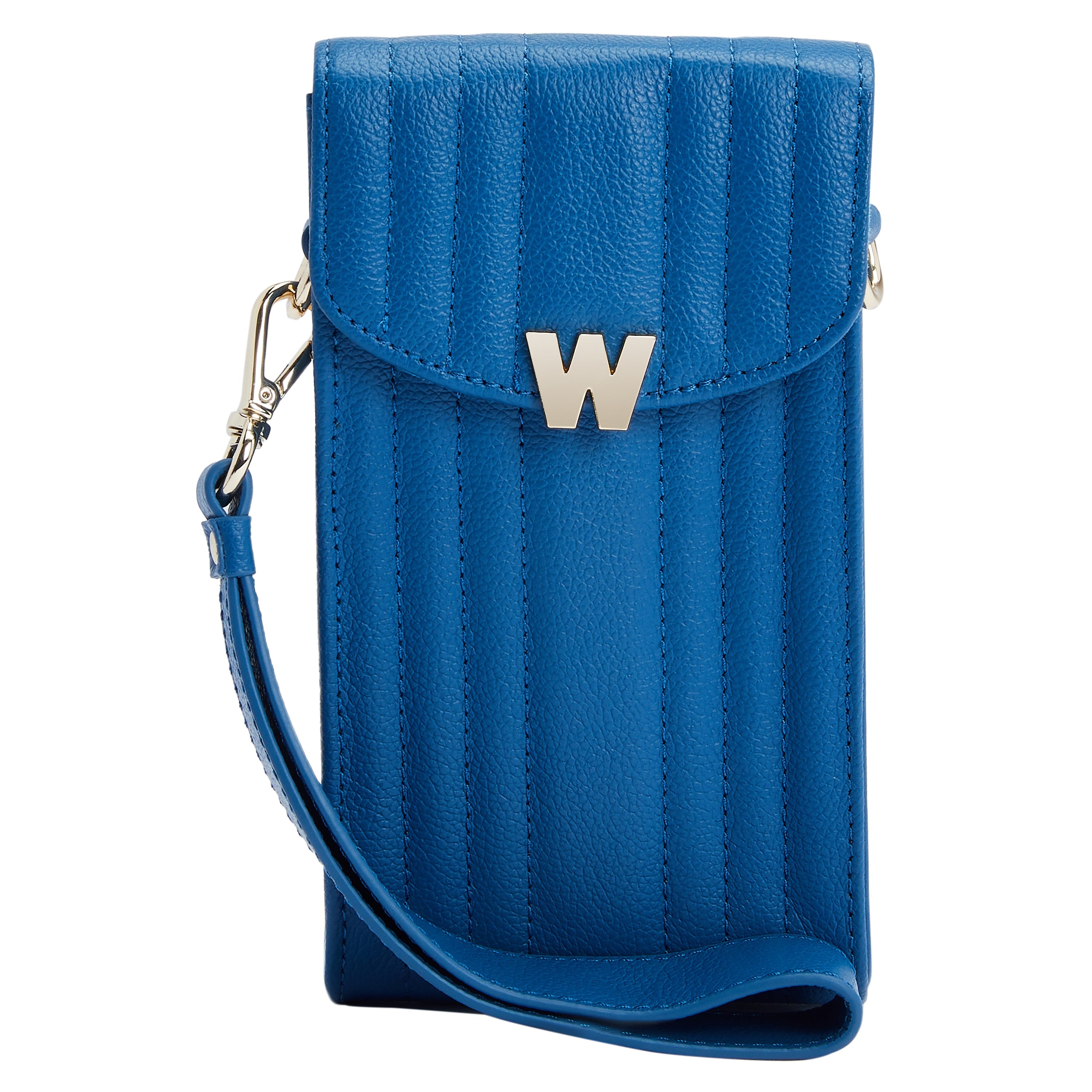 Wolf Mimi Phone Case with Wristlet & Lanyard Blue