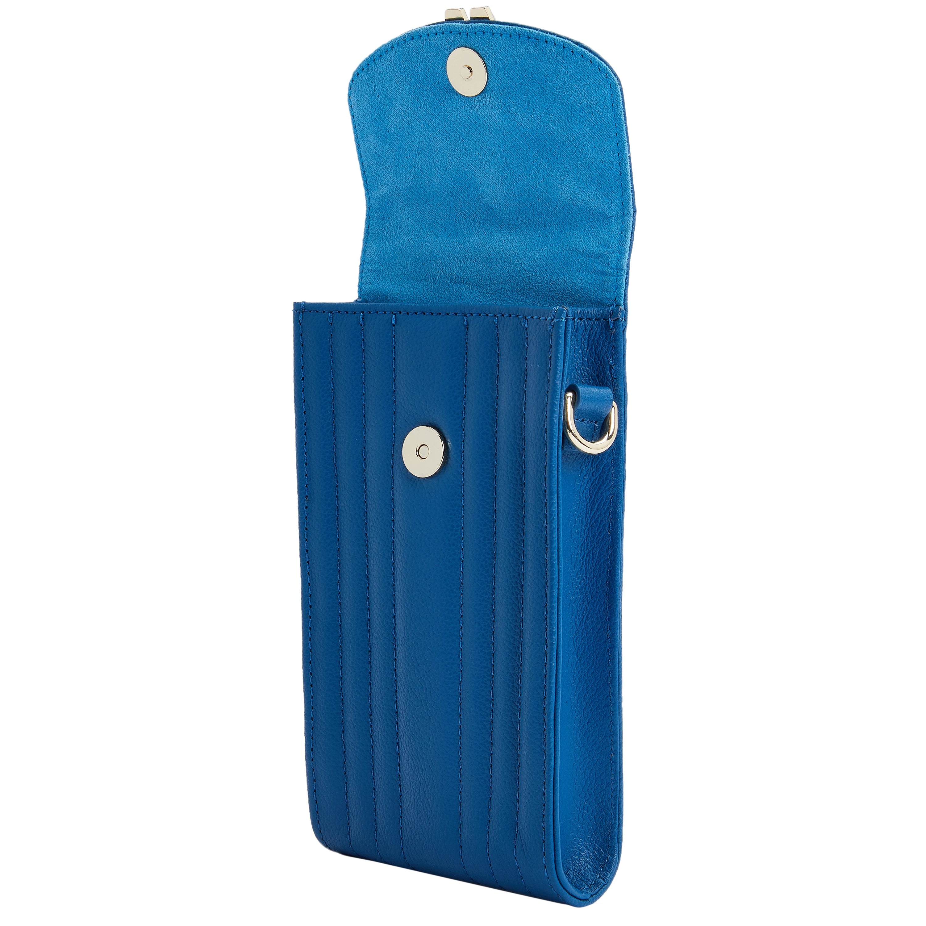 Wolf Mimi Phone Case with Wristlet & Lanyard Blue