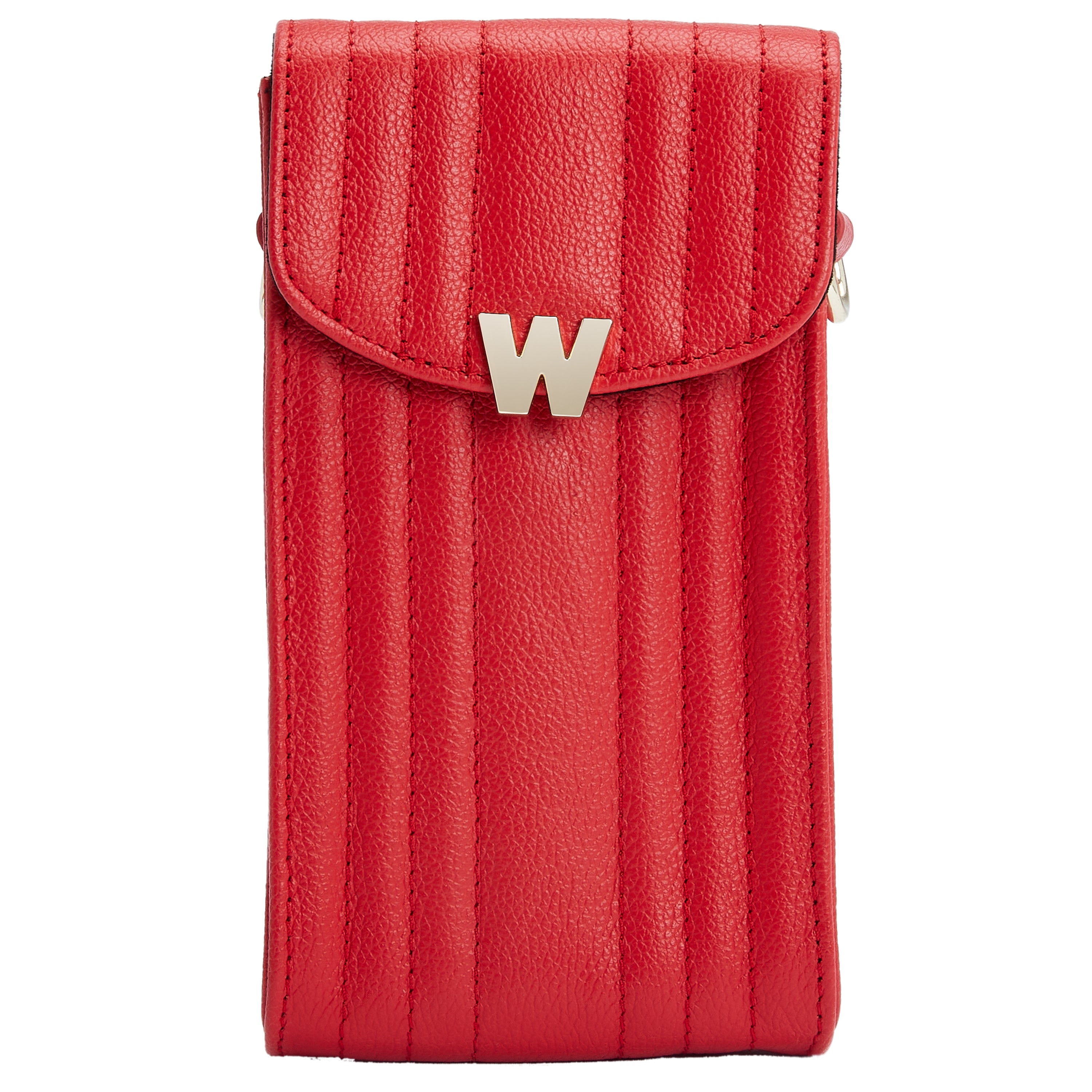 Wolf Mimi Phone Case with Wristlet & Lanyard Red
