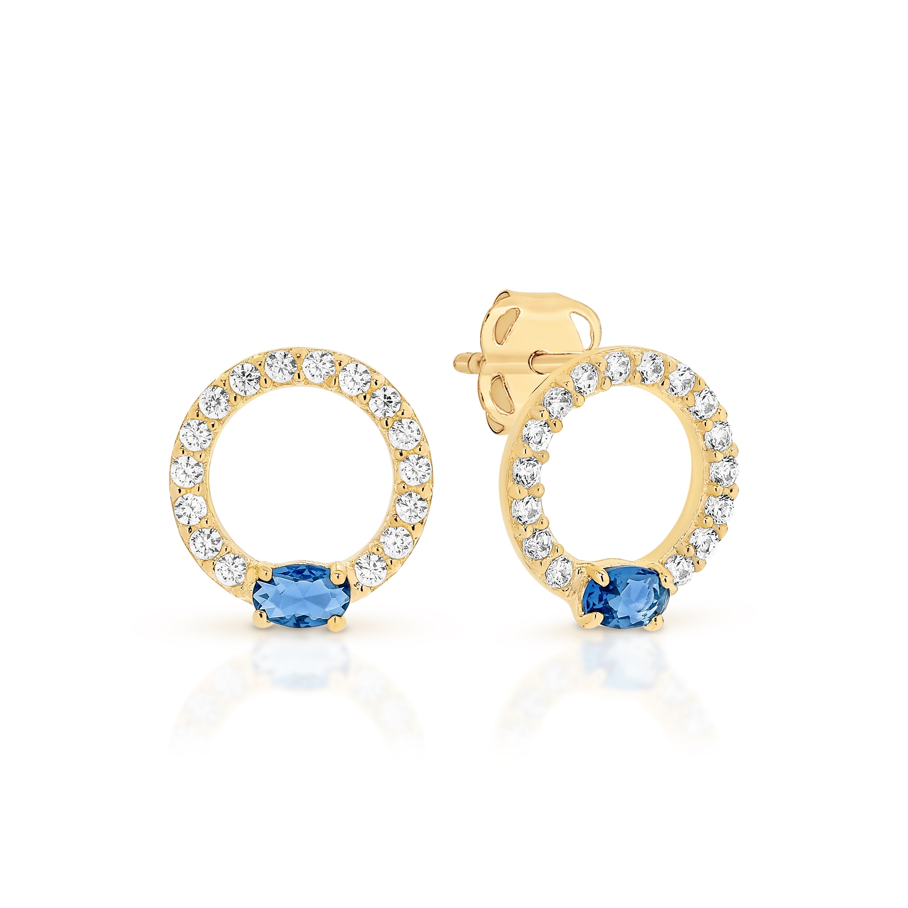 9ct cubic zirconia circle studs
