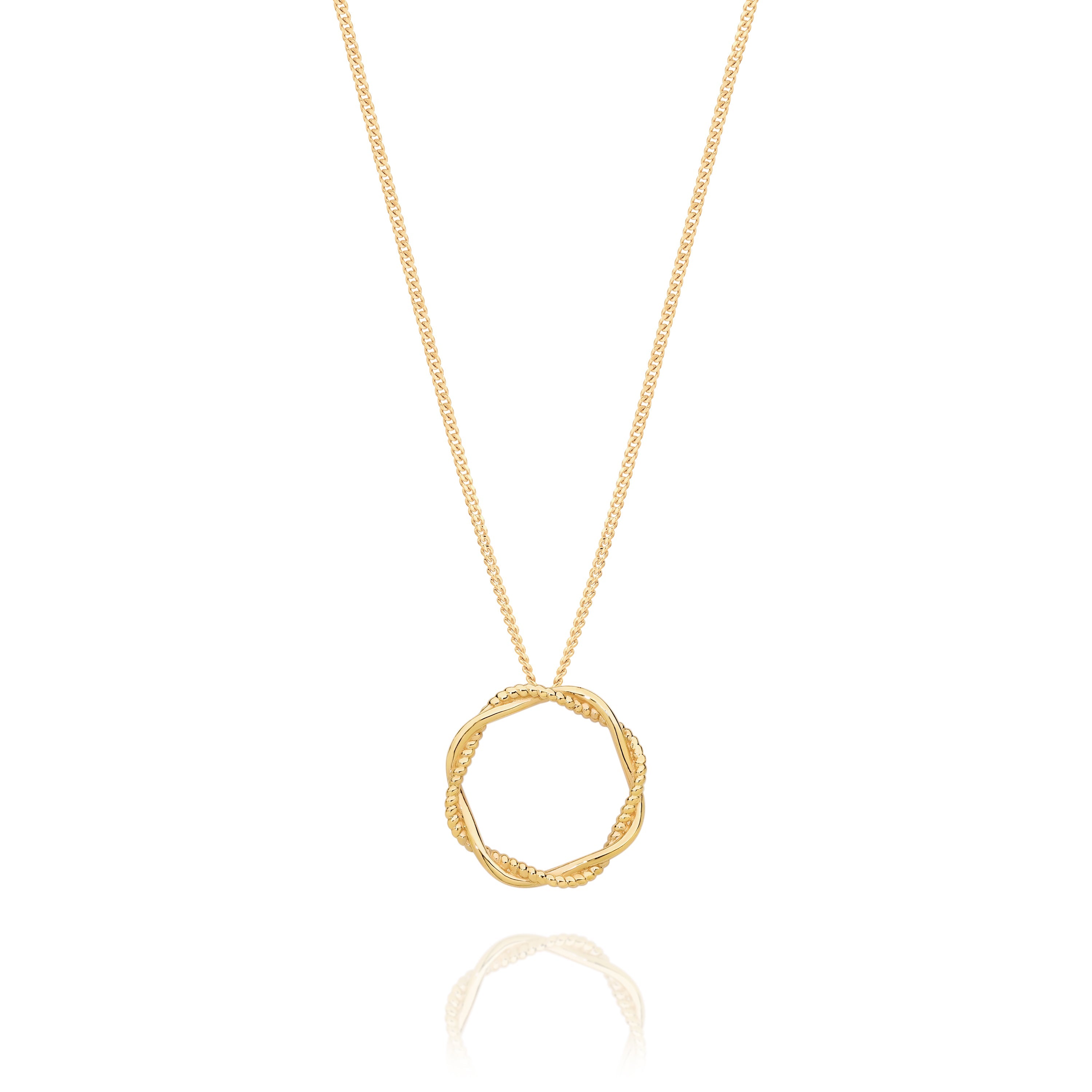 9ct circle twist slider pendant