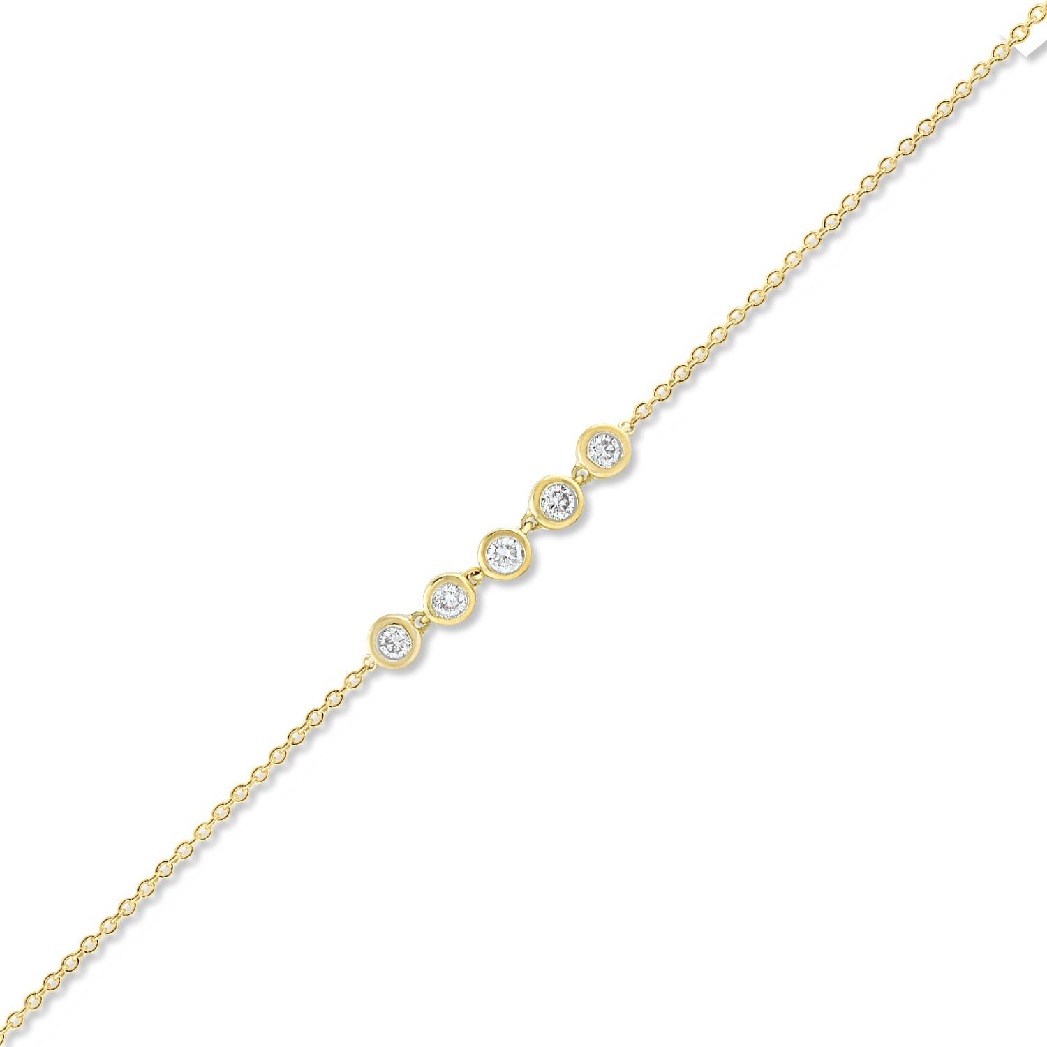 Bracelet with 0.15ct Diamonds in 9ct Yellow Gold 17+2cm