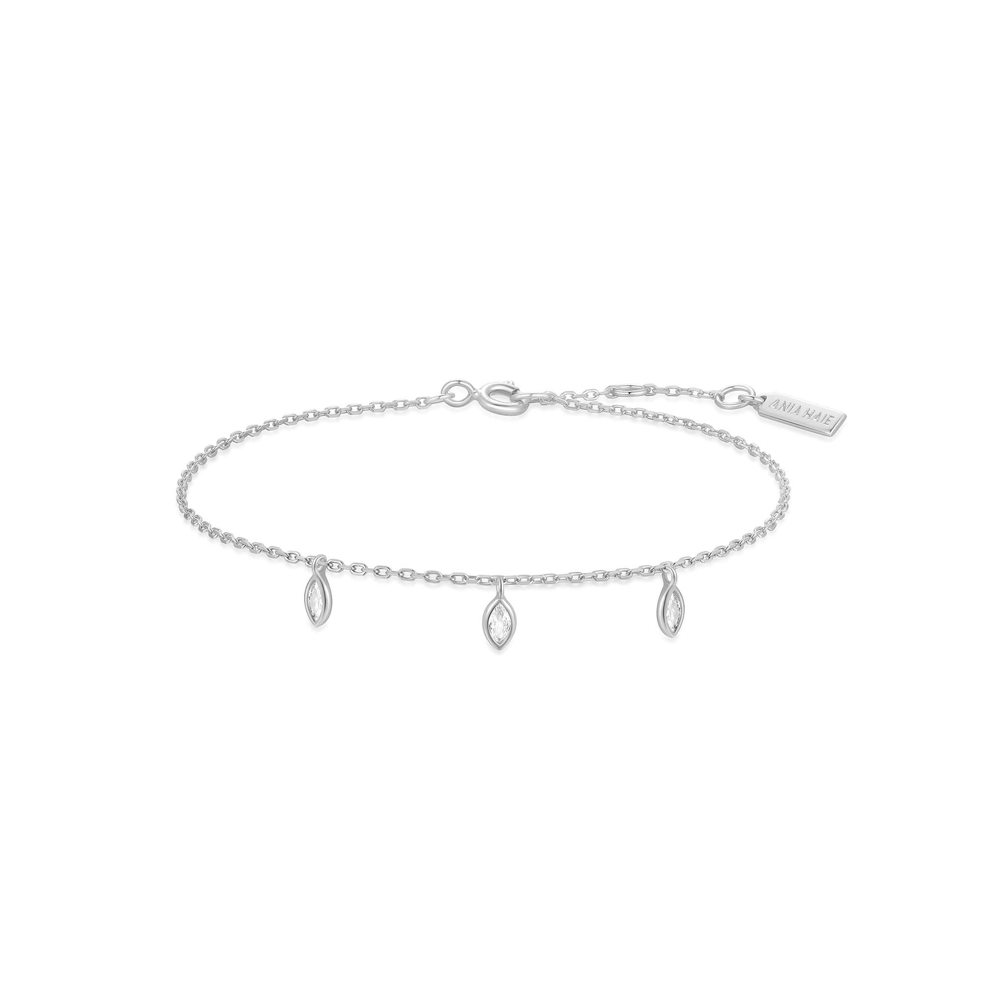 Silver Sparkling Triple Station Bracelet