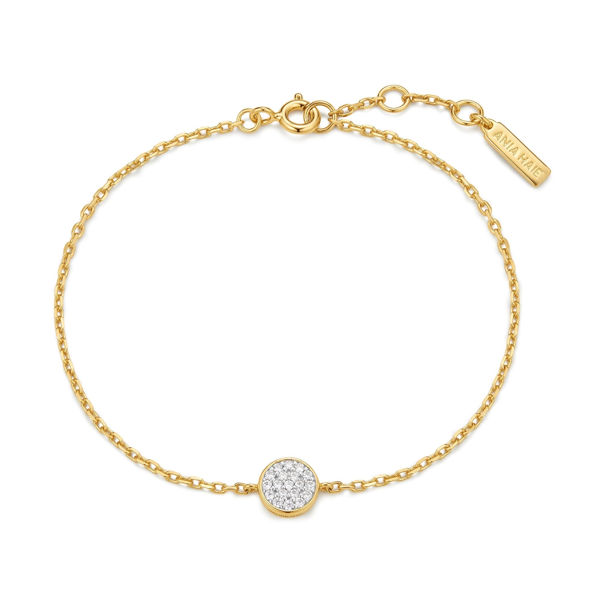 Ania Haie Gold Pave Disc Bracelet