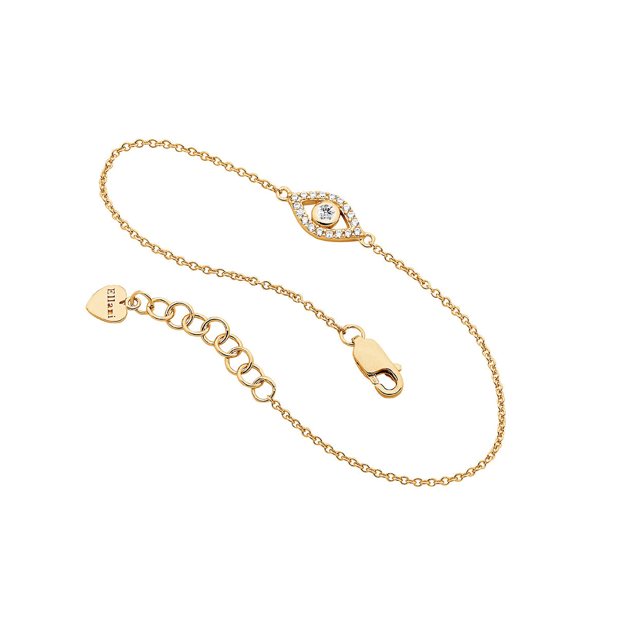 Gold Plated Sterling Silver Evil Eye Bracelet