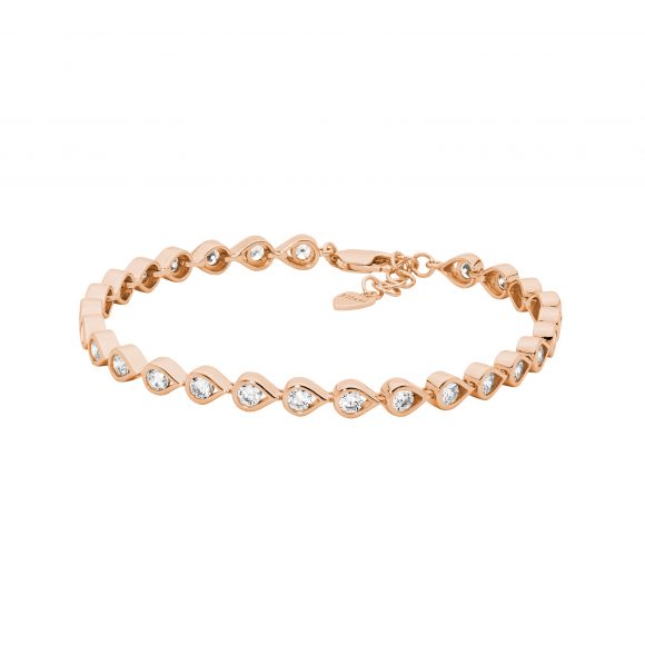 Rose Gold Plated Sterling Silver Cubic Zirconia Bracelet