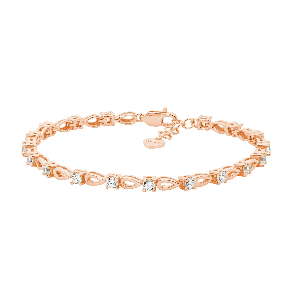 Rose Gold Plated Sterling Silver Cubic Zirconia Bracelet