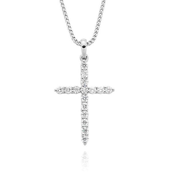 18ct diamond claw set cross