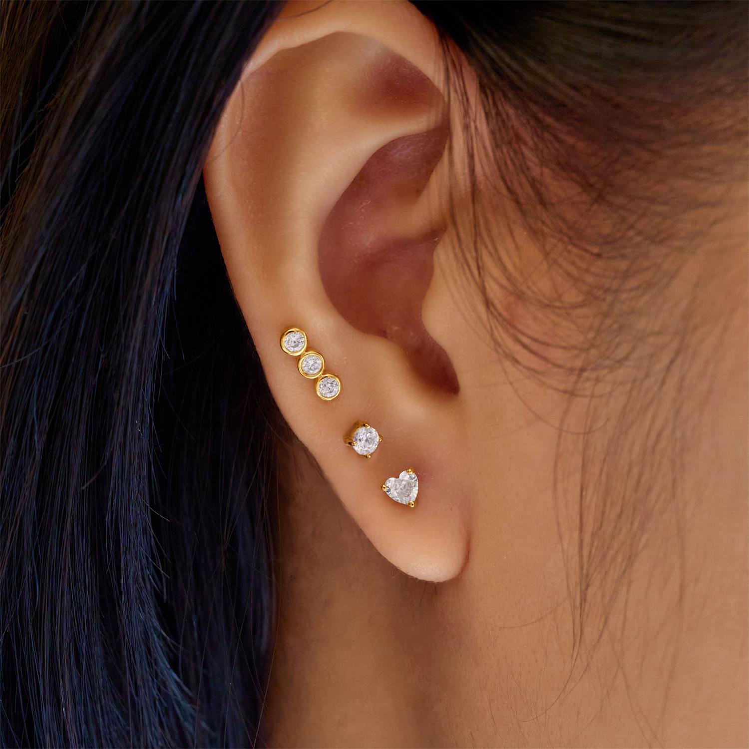 Ania Haie Gold Heart Barbell Single Earring
