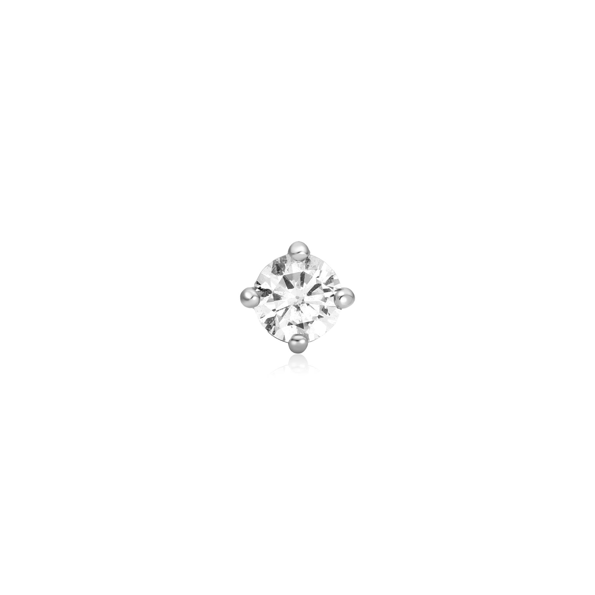 Ania Haie Silver Sparkle Round Barbell Single Earring