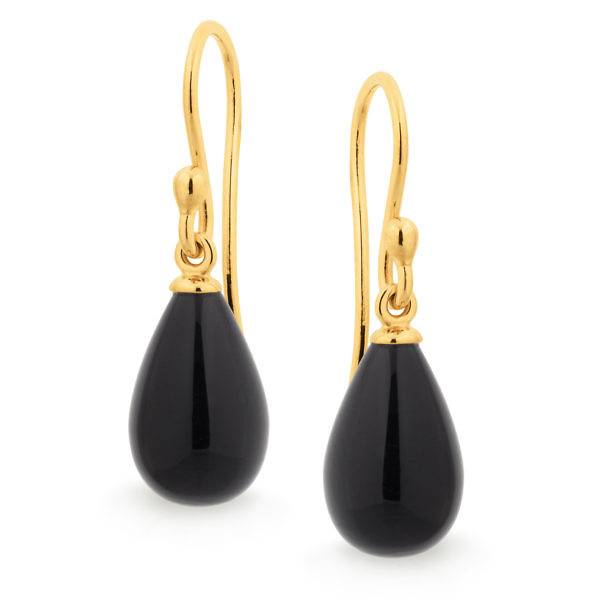 Onyx drop earrings