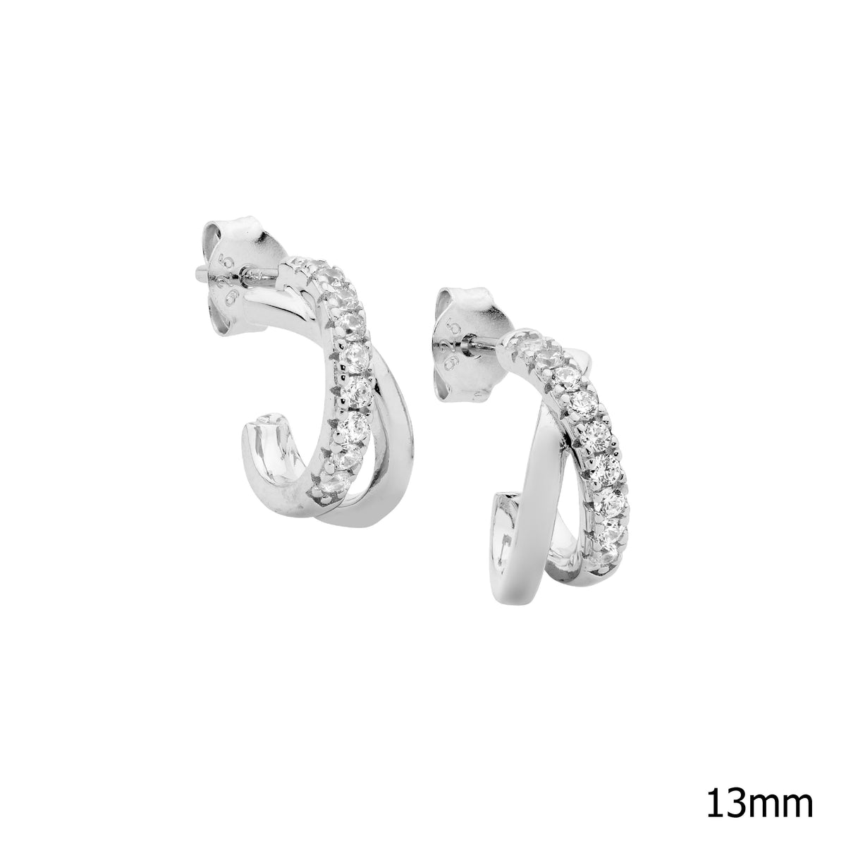 Sterling Silver Cubic Zirconia Hoop Earrings