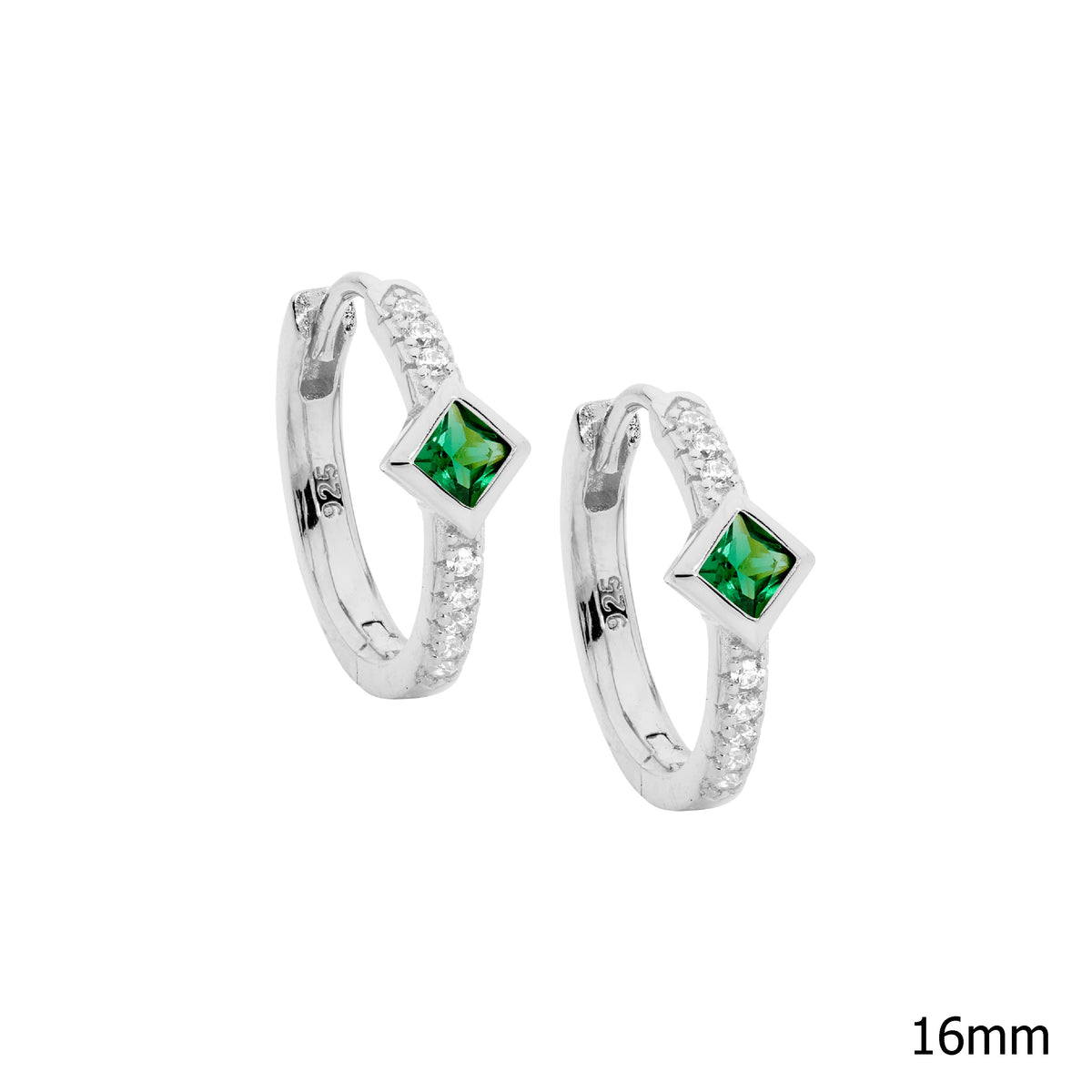 Sterling Silver Cubic Zirconia Hoop Earrings