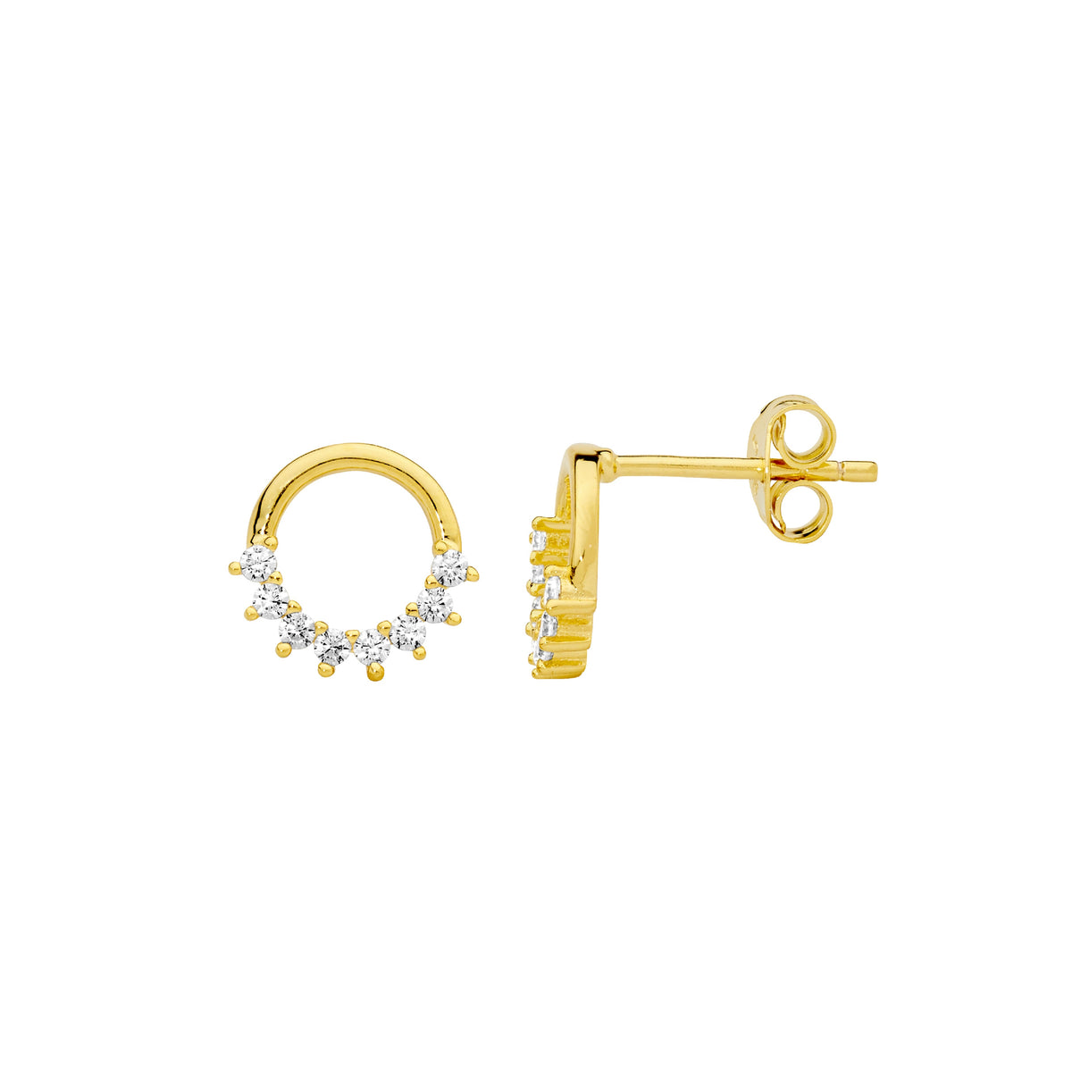 Gold Plated Sterling Silver Cubic Zirconia Earrings