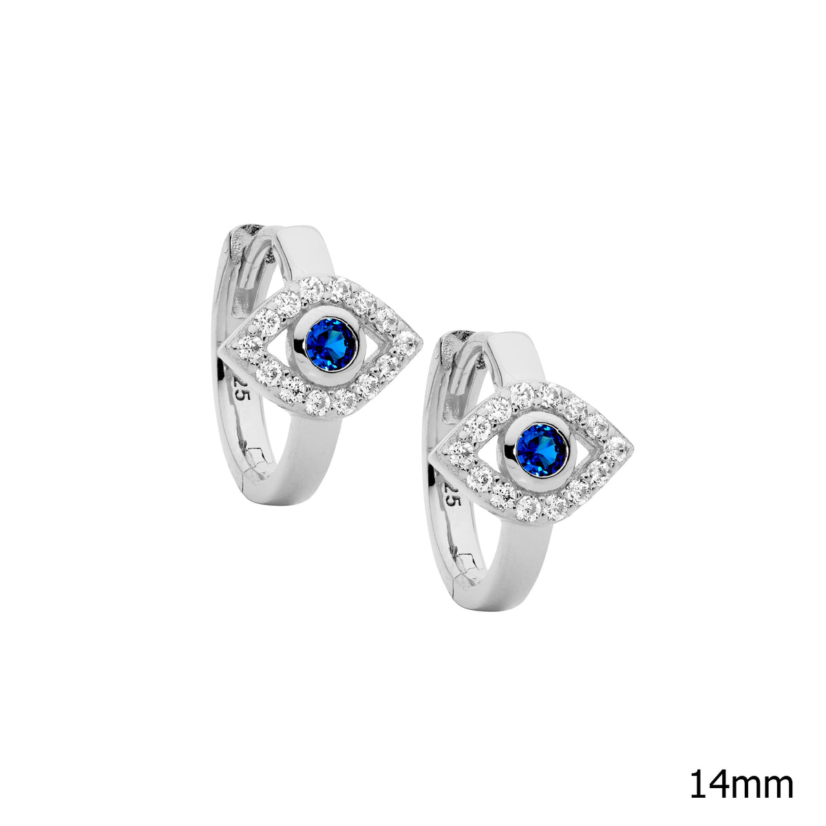 Sterling Silver Cubic Zirconia Hoop Earrings