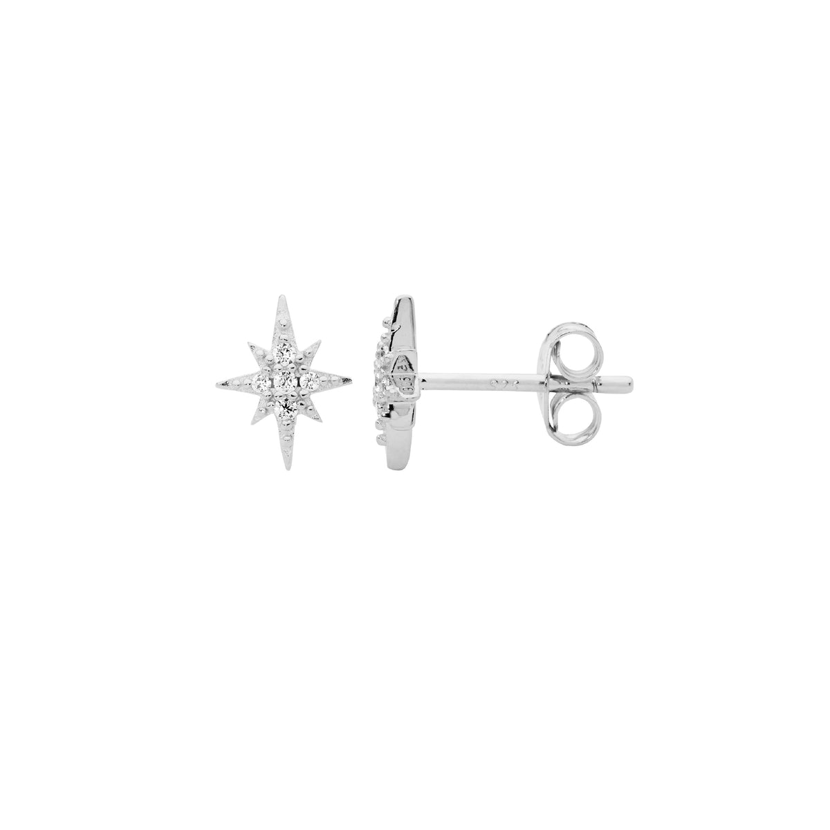 Sterling Silver Cubic Zirconia Stud Earrings