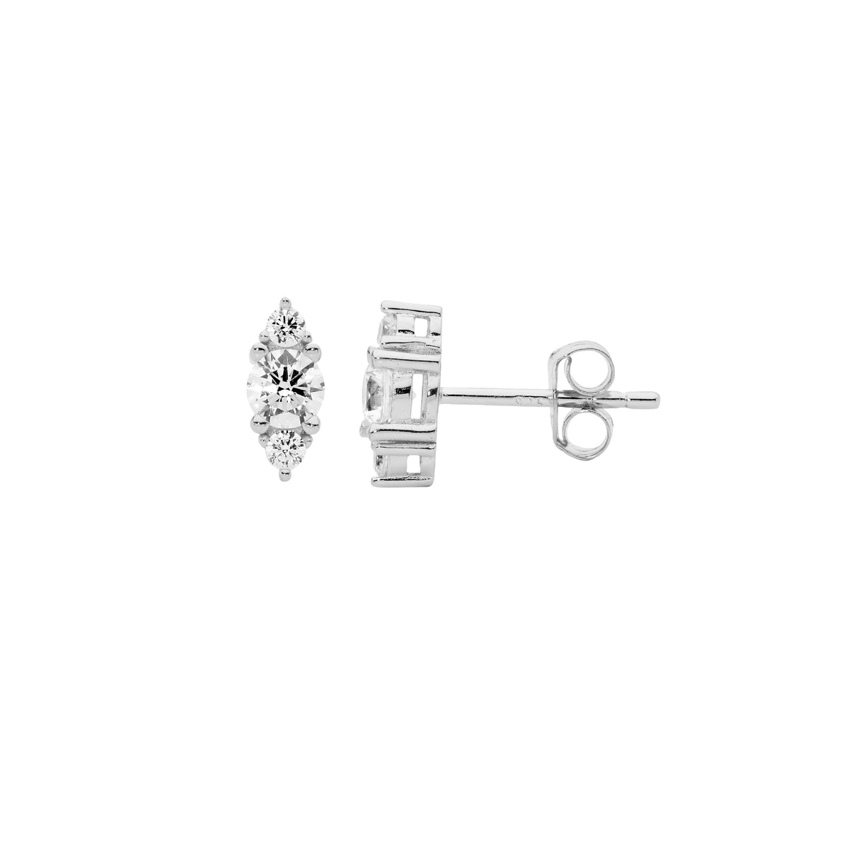 Sterling Silver Cubic Zirconia Stud Earrings