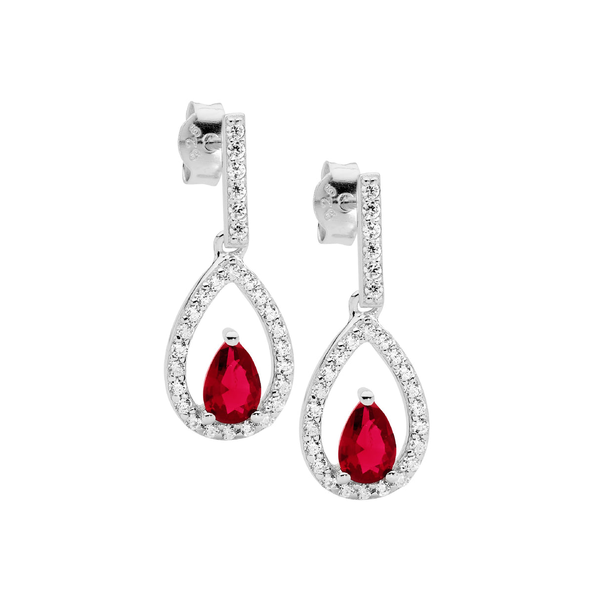 Sterling Silver Cubic Zirconia Drop Earrings