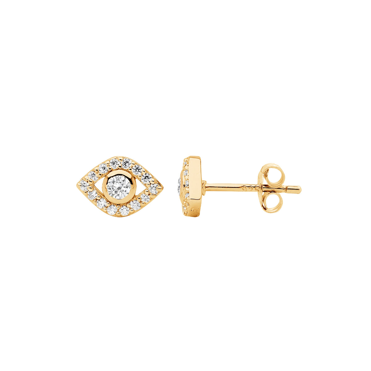 Gold Plated Sterling Silver Cubic Zirconia Earrings