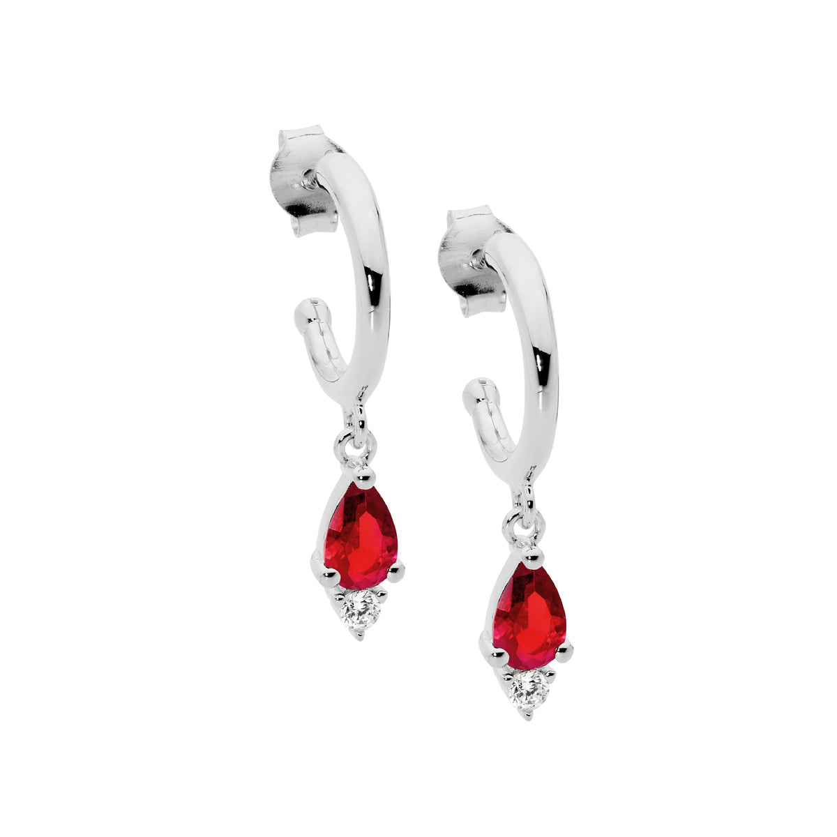 Sterling Silver Cubic Zirconia Hoop Earrings