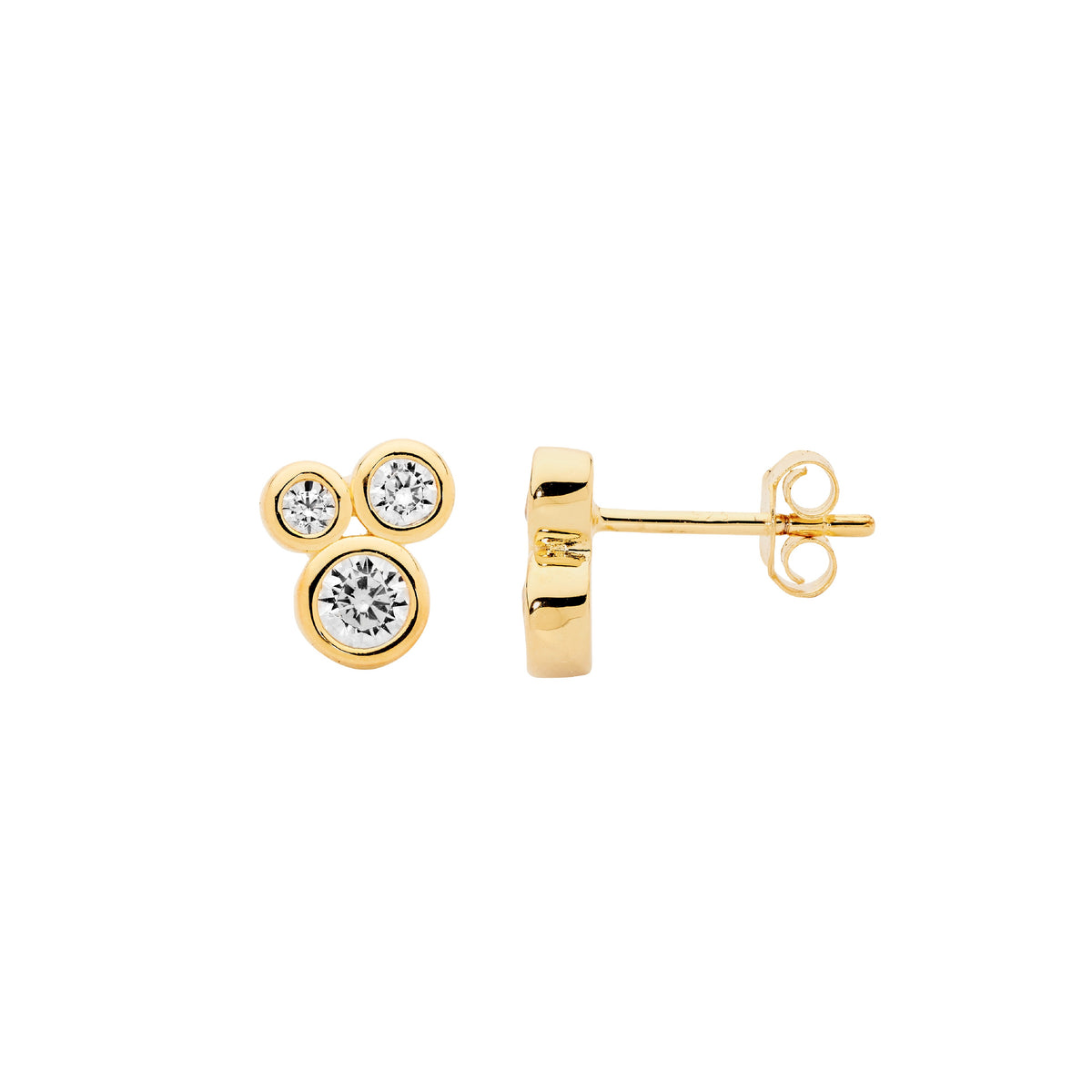 Gold Plated Sterling Silver Cubic Zirconia Earrings