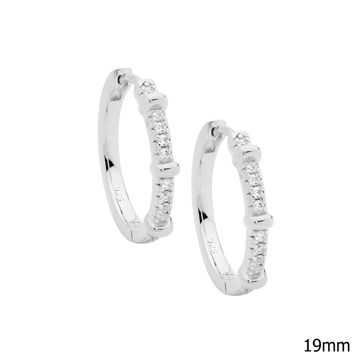Sterling Silver Cubic Zirconia Hoop Earrings