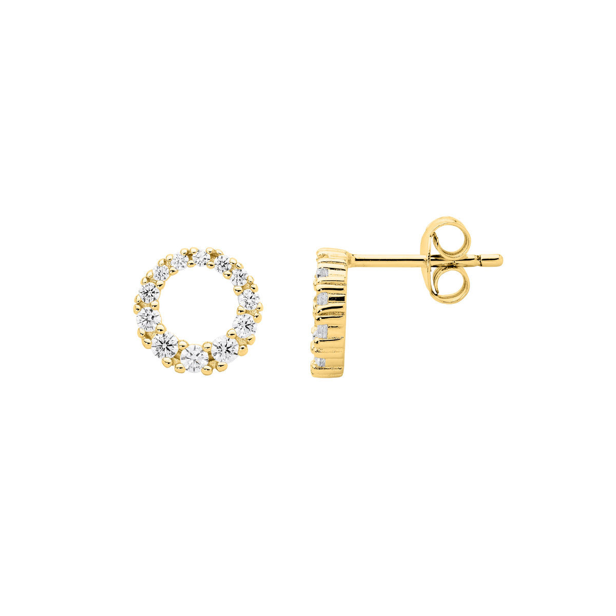 Gold Plated Sterling Silver Cubic Zirconia Earrings