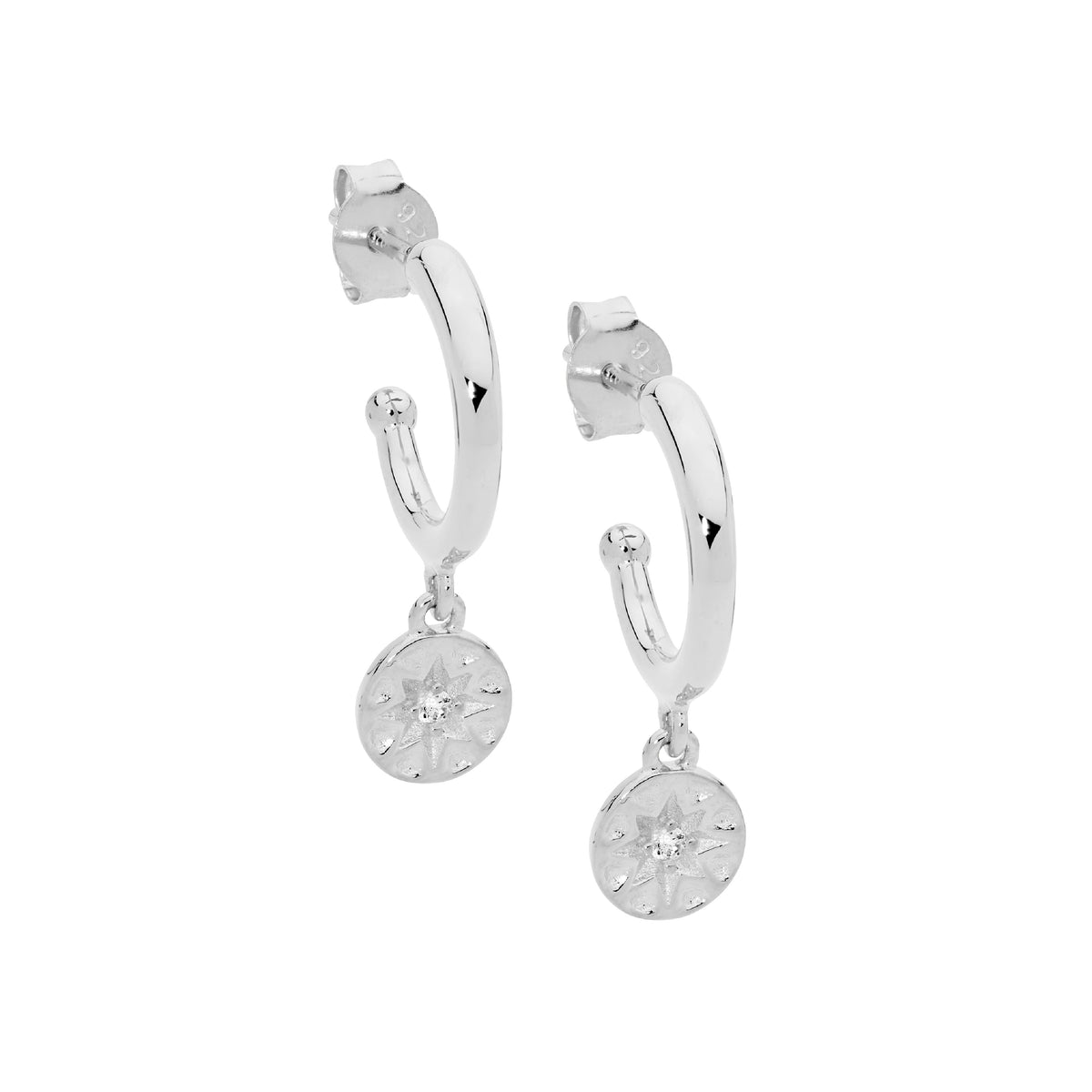 Sterling Silver Cubic Zirconia Hoop Earrings