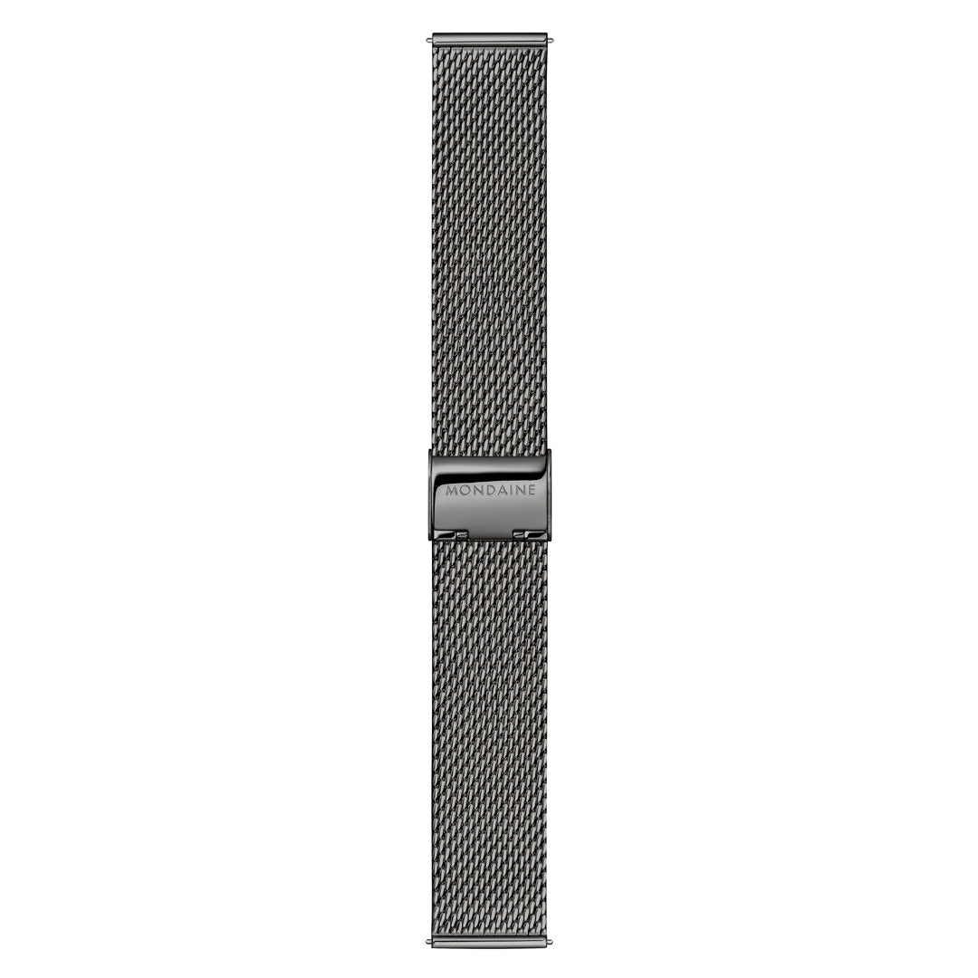 Mondaine Doppio Black Stainless Steel 41mm Watch - MLE.41220.SM