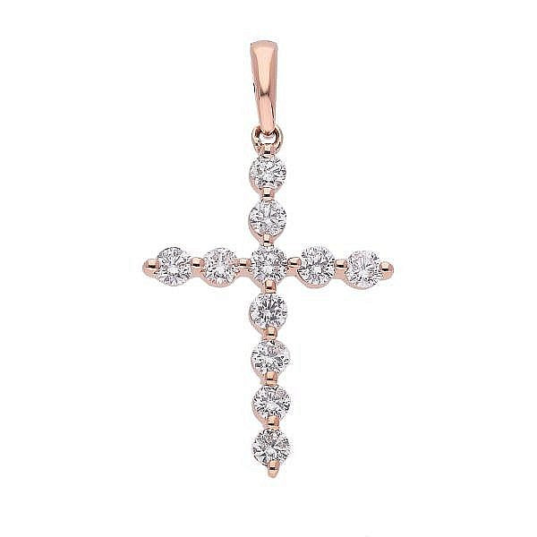 9ct fancy round diamond cross