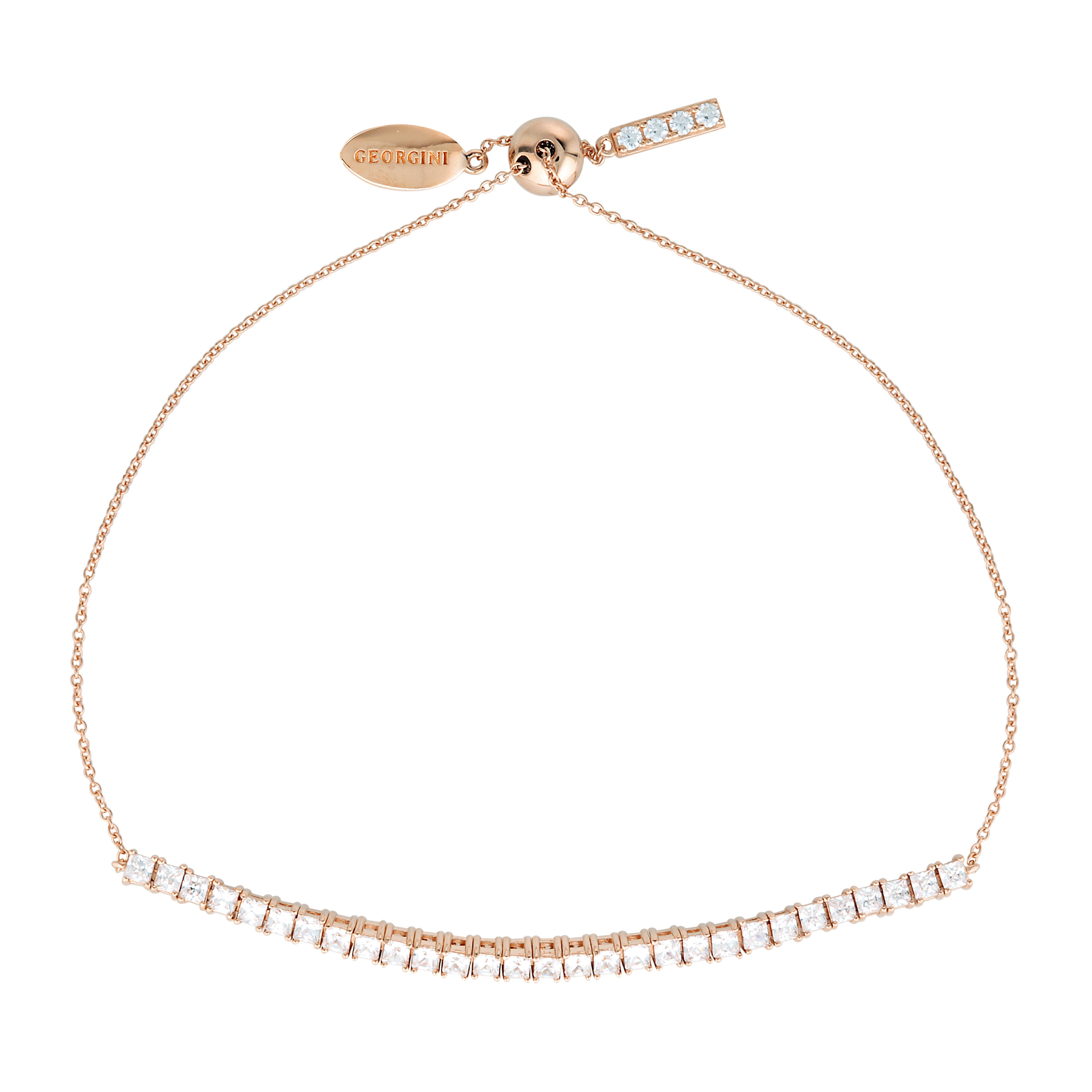 Iconic Bridal Vera 2mm Bracelet Rose Gold Adjustable