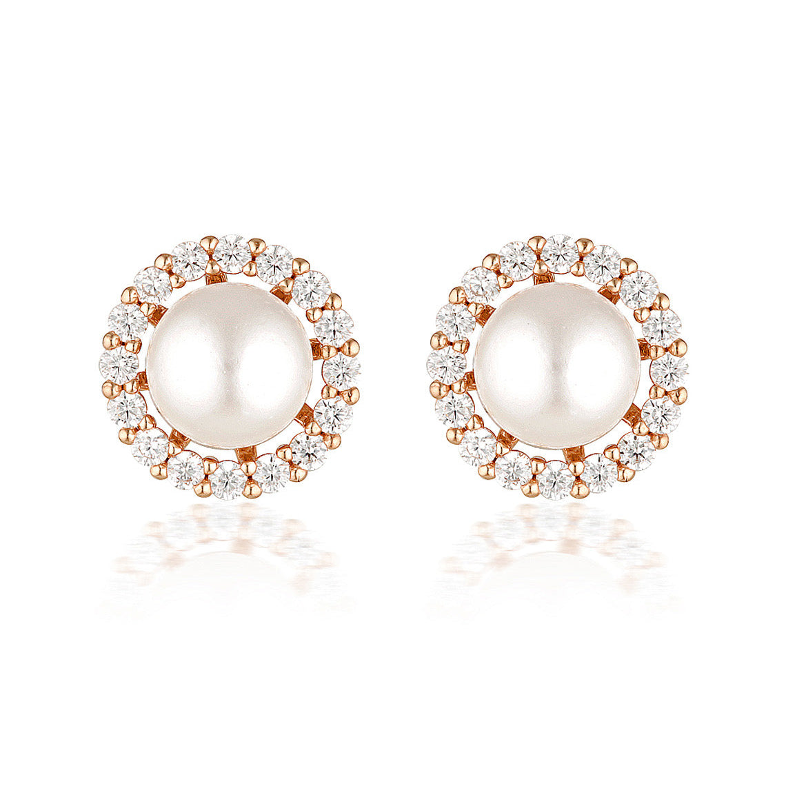 Noel Nights Esteem Pearl Earrings Rose Gold