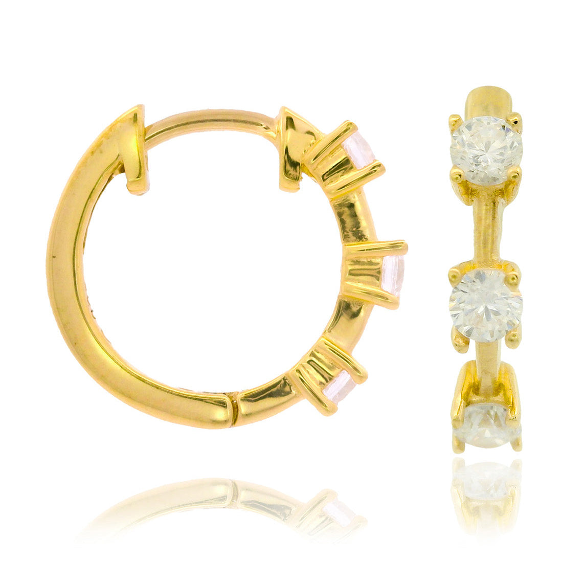 Chic Noel Trilogy Hoop Earrings Gold