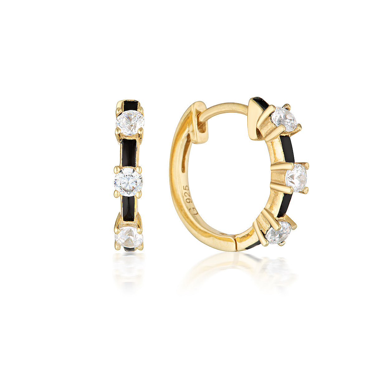 Reflection Enamel Hoop Earrings Gold