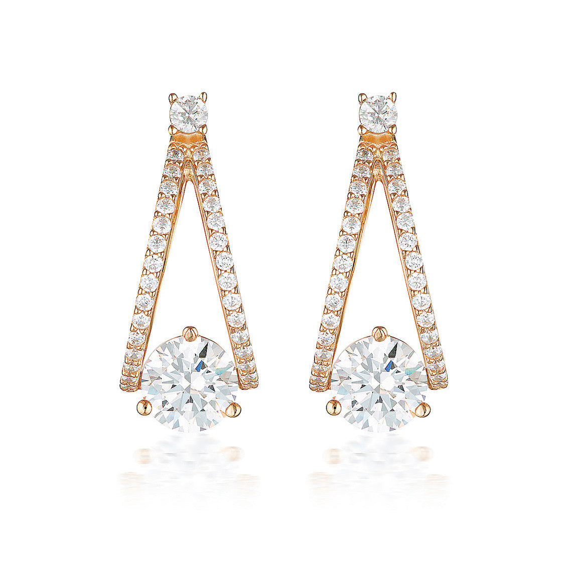 Red Carpet Champagne Earrings Rose Gold