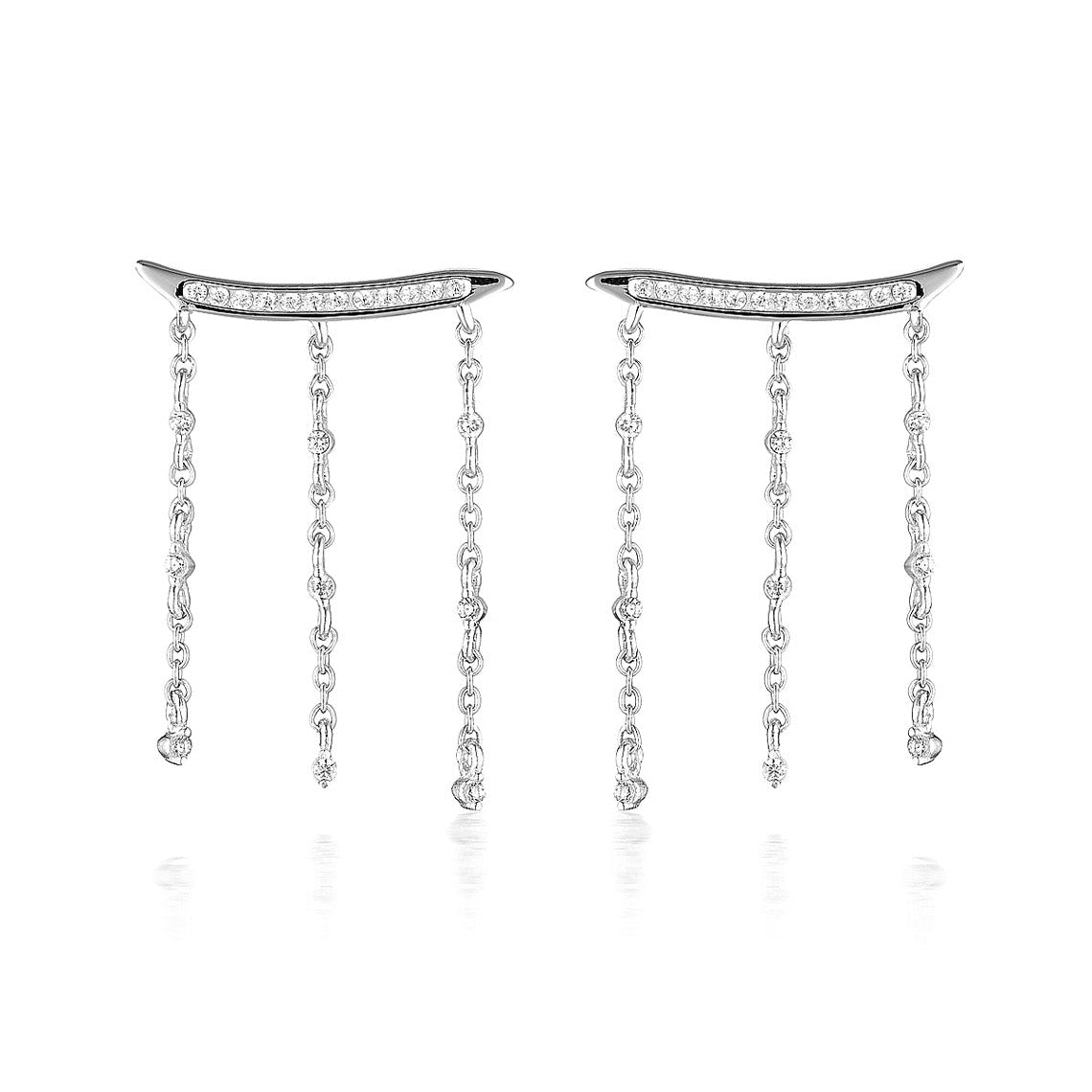 Red Carpet Billboard Earrings Silver