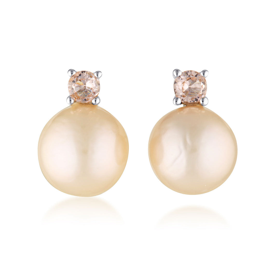 Georgini Noosa Pink Freshwater Pearl Earrings Silver