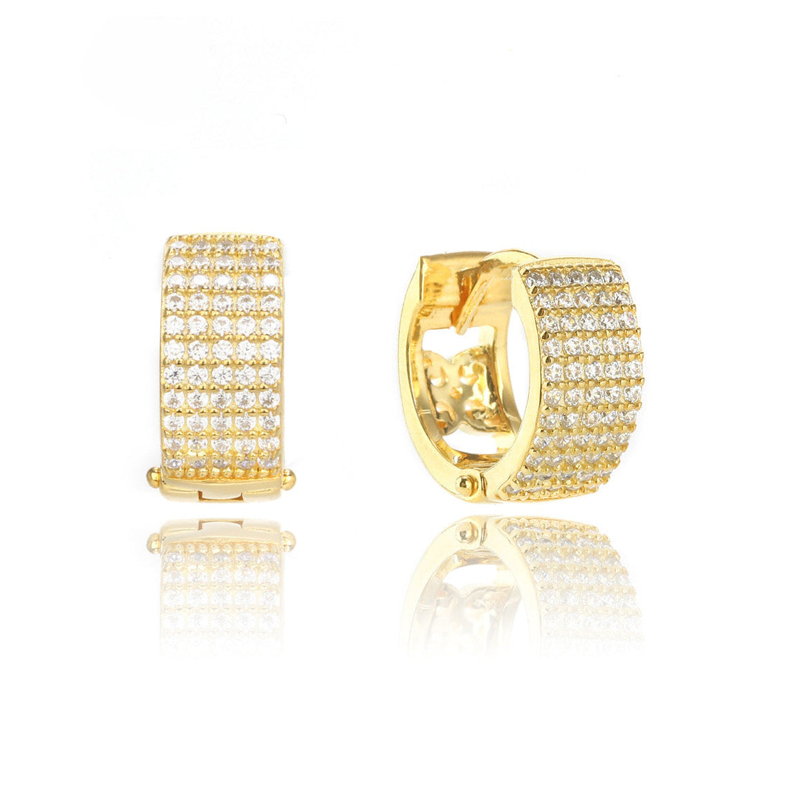 Goddess Maeve Pave Hoop Earrings Gold