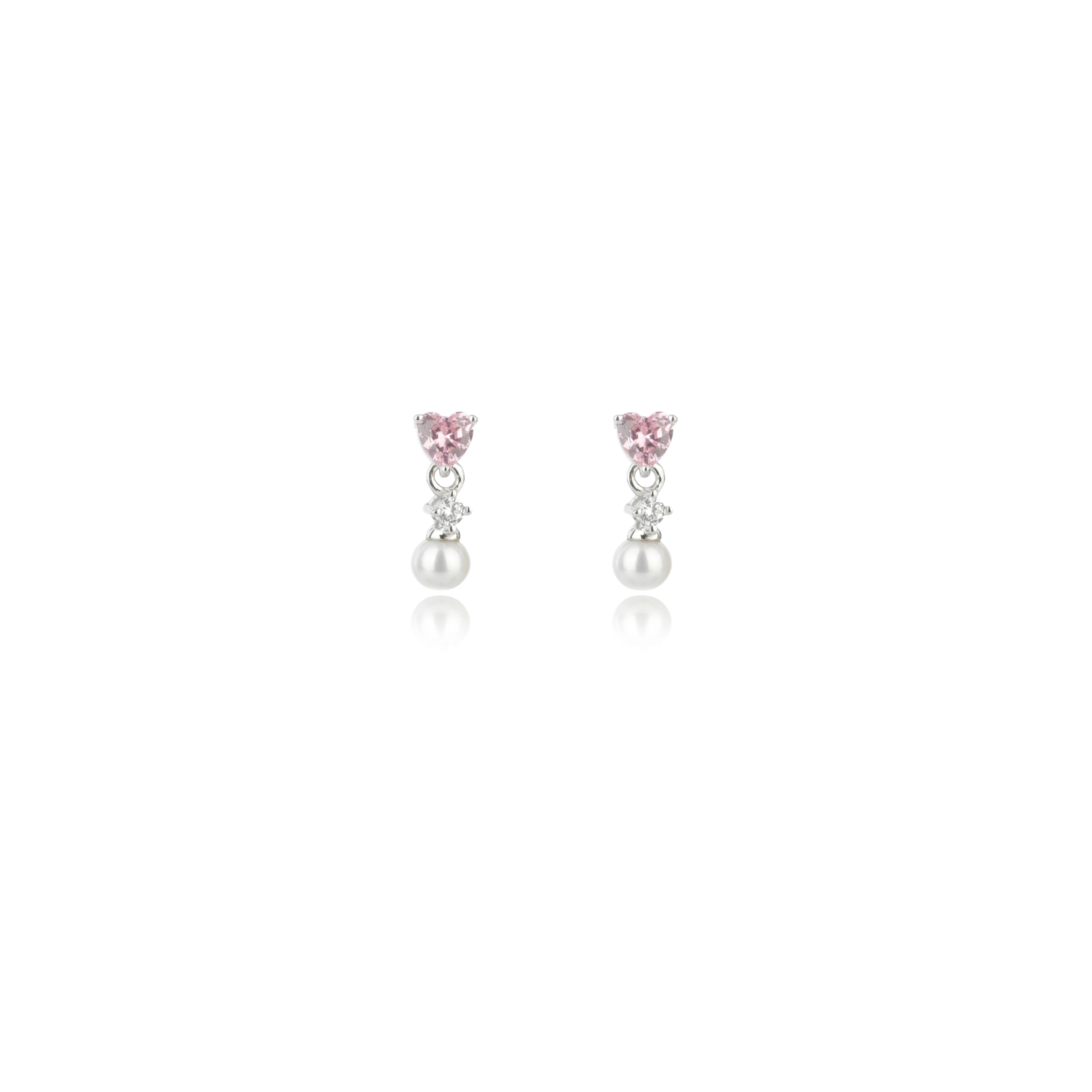 Georgini Sweetheart Mini Heart Freshwater Pearl Droplet Silver